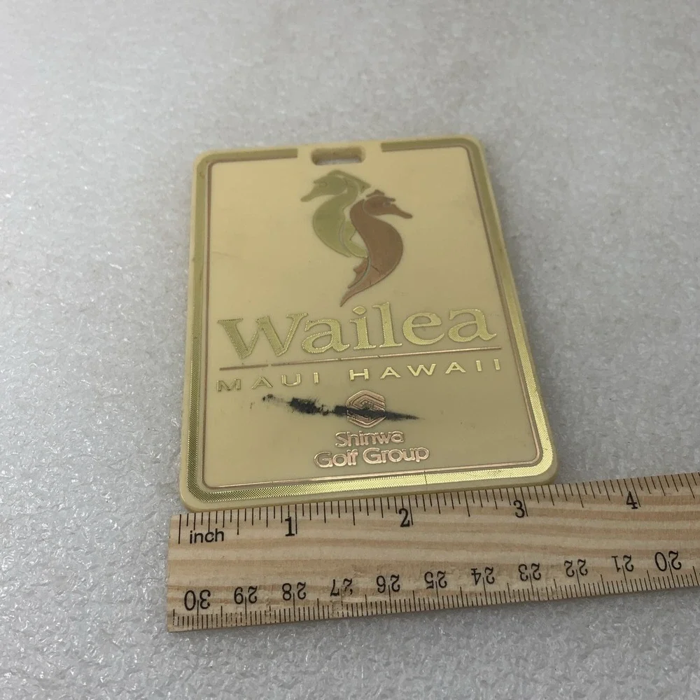 Wailea Maui Hawaii Bag Luggage Tag Shinwa‎ Golf Group, Seahorse Logo